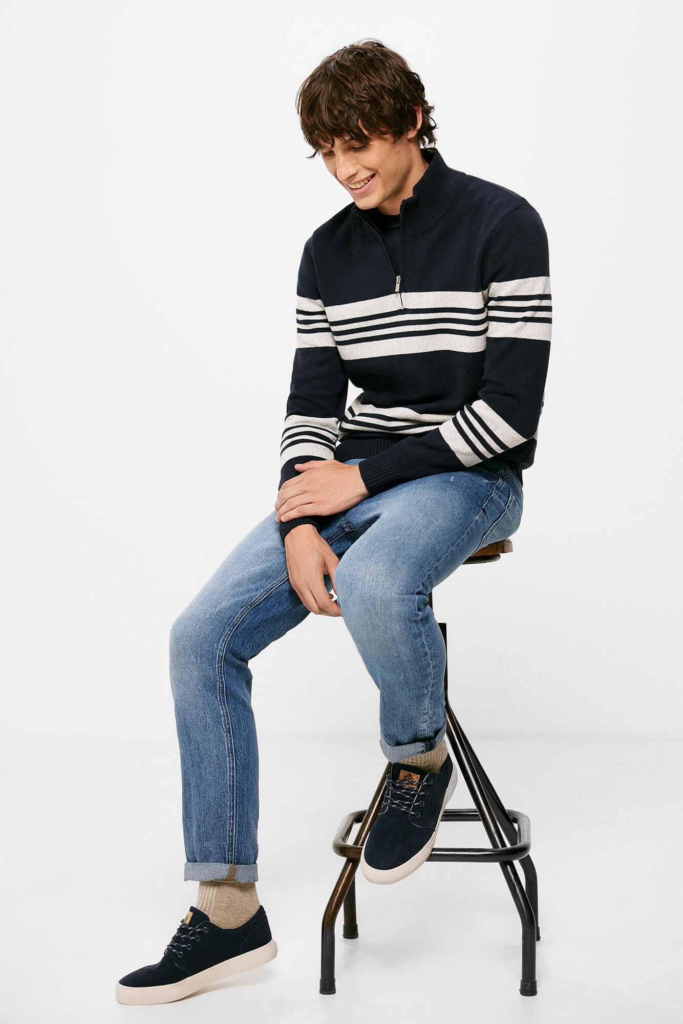 Women'secret Jersey Cuello Alto Cremallera Rayas 4 Women'secret Jersey Cuello Alto Cremallera Rayas – Image 2